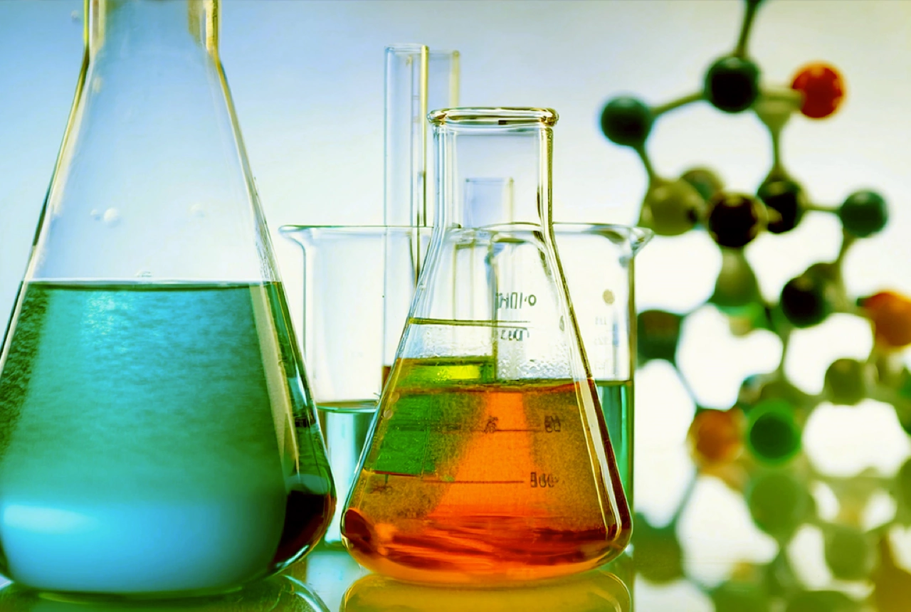 antifreeze additives shown in beakers